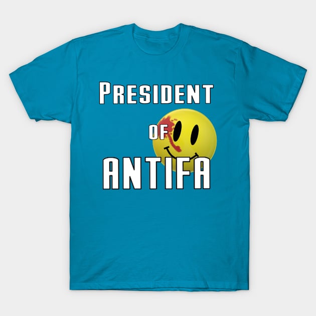 President of ANTIFA smiley T-Shirt by Madblaqueer